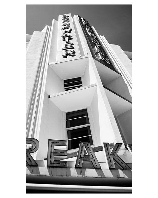 Miami Beach Art Deco Photography Wall Art Print Framed Black and White