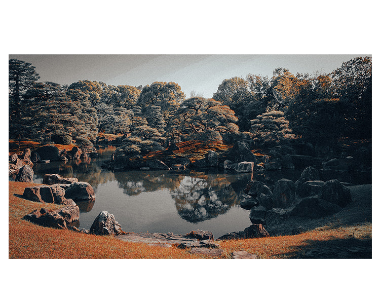 Japanese Castle gardens Kyoto Photography Wall Art Print Framed